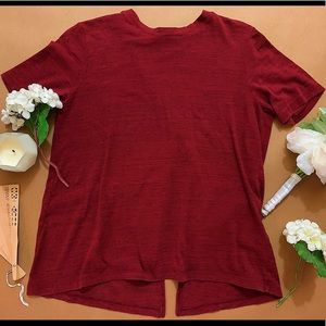 Simple/Cute Burgundy Shirt with Slit in the Back